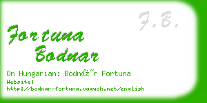 fortuna bodnar business card